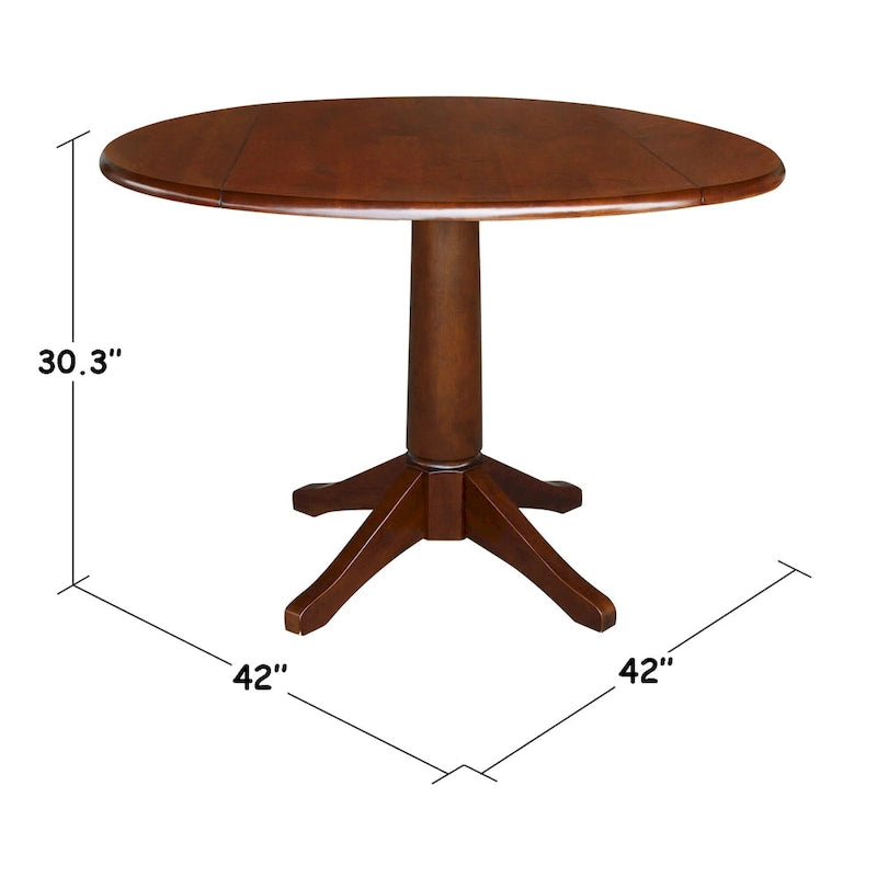 Table ronde à double abattant de 42 po – Espresso