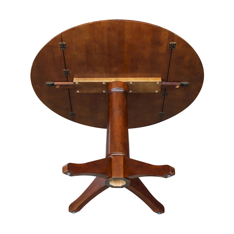 Table ronde à double abattant de 42 po – Espresso