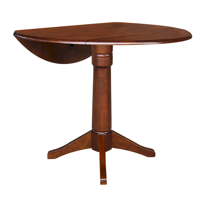 Table ronde à double abattant de 42 po – Espresso