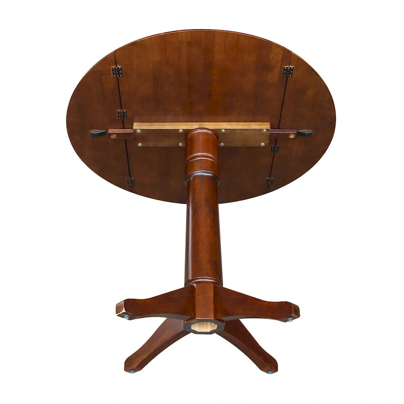 Table ronde à double abattant de 42 po – Espresso
