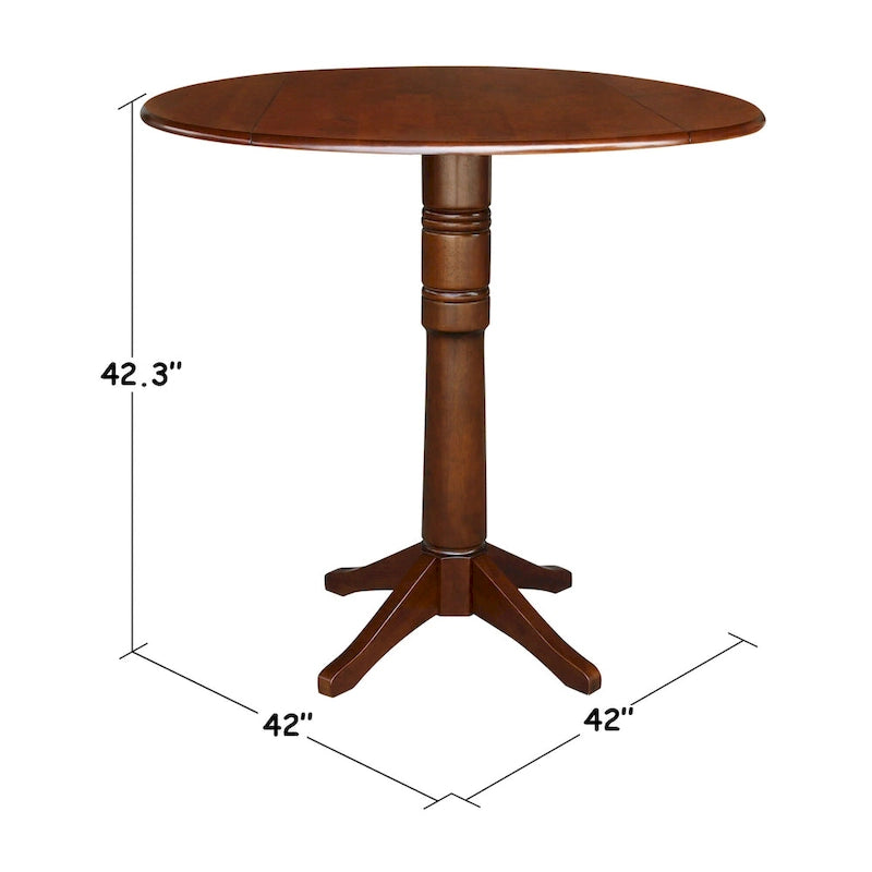 Table ronde à double abattant de 42 po – Espresso