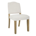 Chaise de salle à manger capitonnée à dossier ouvert – Crème texturé tissé