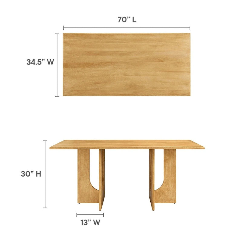 Table à manger rectangulaire en bois 70