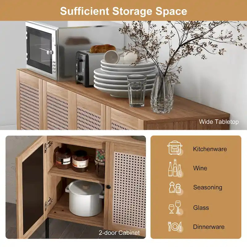 Buffet Armoire à vin avec étagère réglable