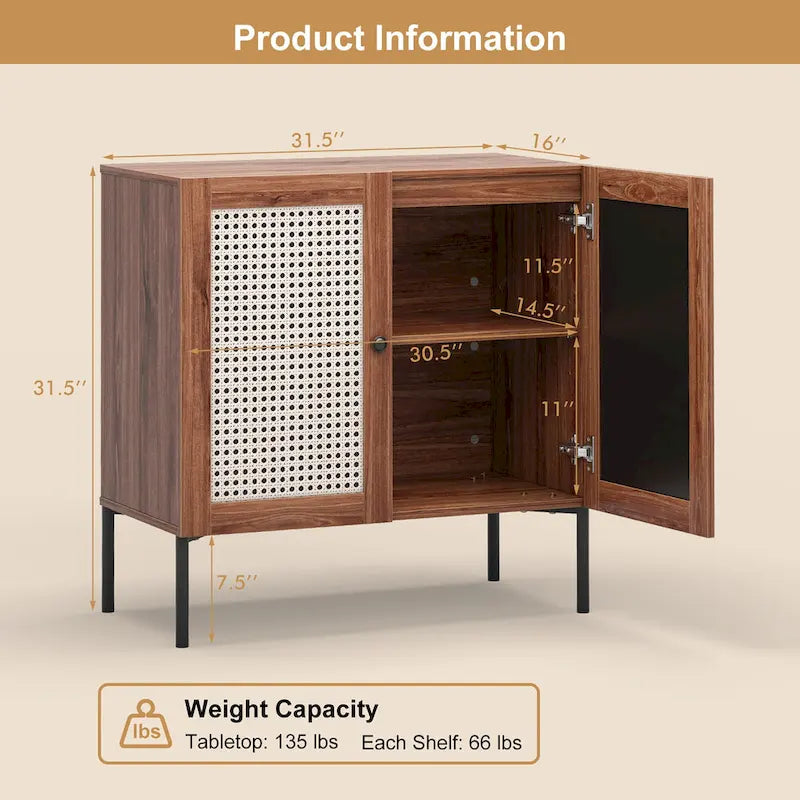 Buffet Armoire à vin avec étagère réglable