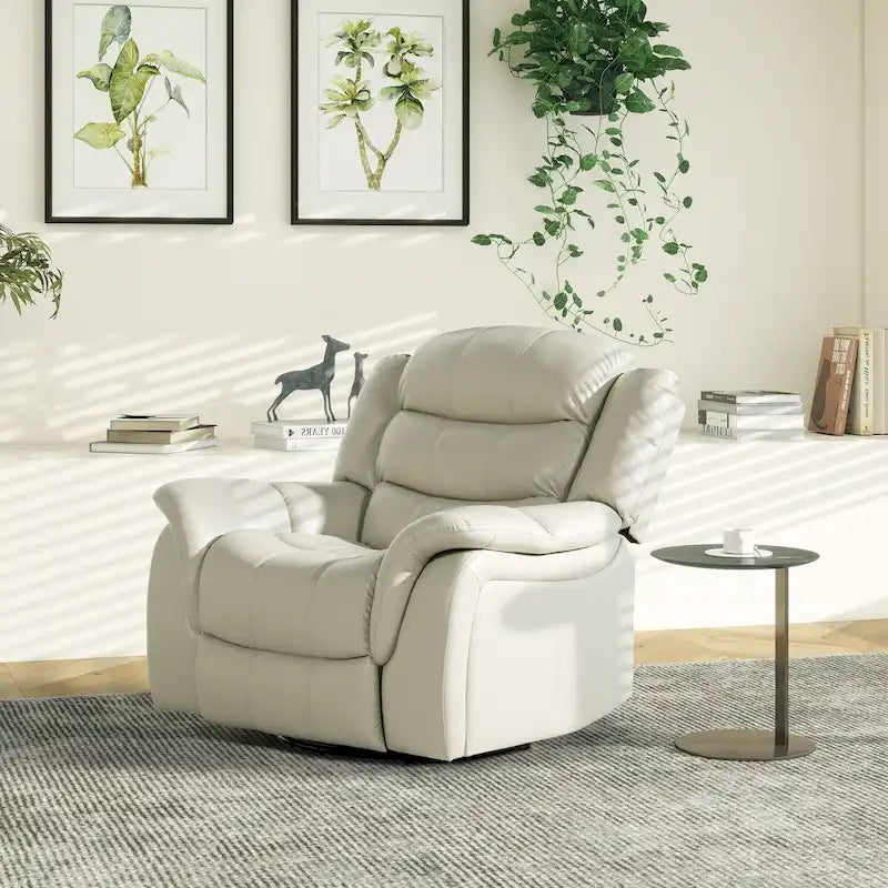 Fauteuil inclinable pivotant et coulissant manuel en similicuir de 41,5 po