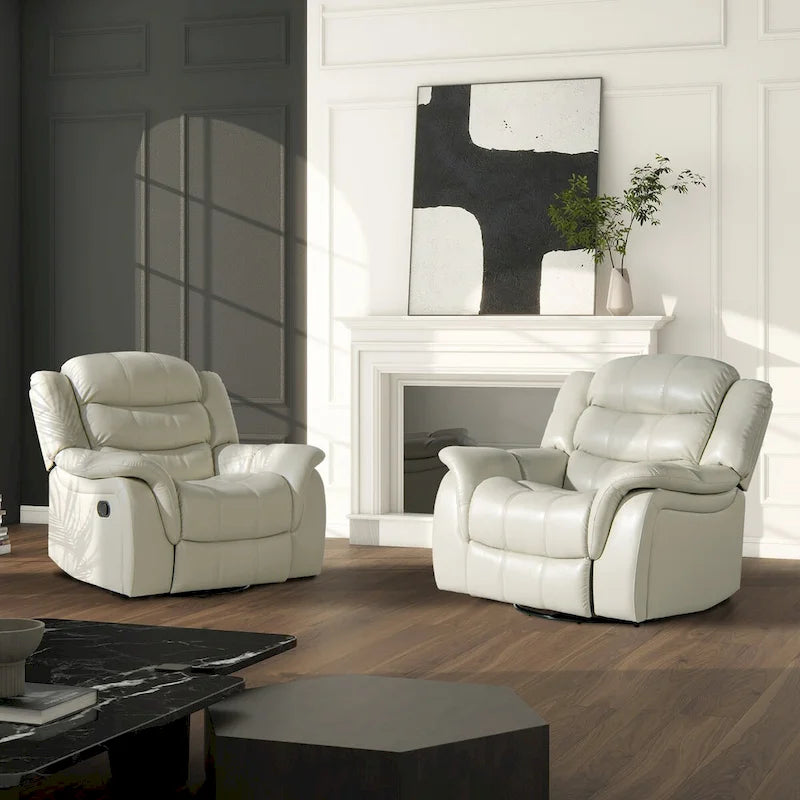 Fauteuil inclinable pivotant et coulissant manuel en similicuir de 41,5 po