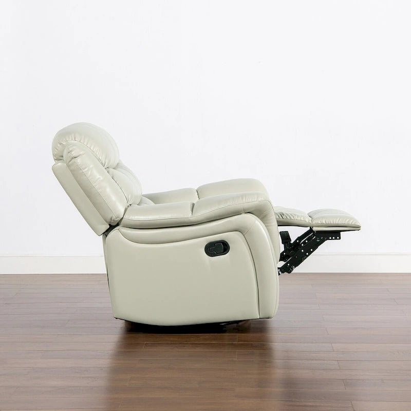 Fauteuil inclinable pivotant et coulissant manuel en similicuir de 41,5 po