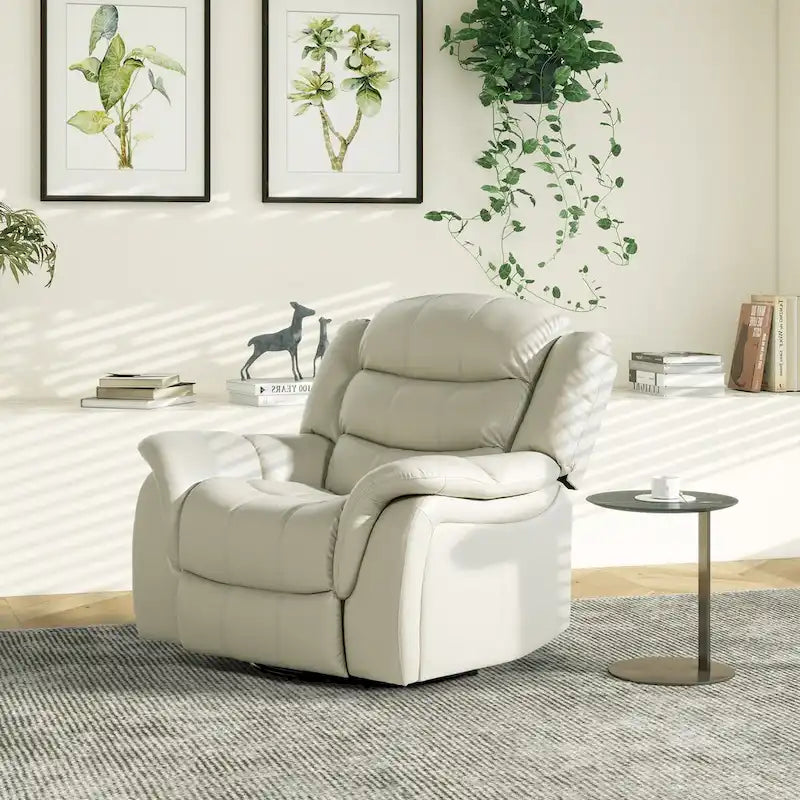Fauteuil inclinable pivotant et coulissant manuel en similicuir de 41,5 po