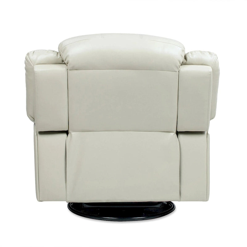 Fauteuil inclinable pivotant et coulissant manuel en similicuir de 41,5 po