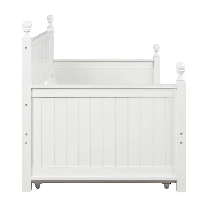 Lit de repos moderne double avec lit gigogne et rangement dissimulé White+Trundle