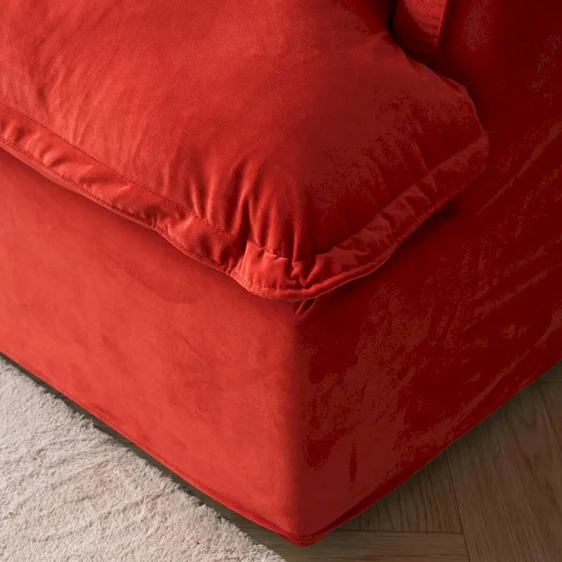 Canapés modulaires sectionnels, causeuse en velours de 82,66 po avec ottoman